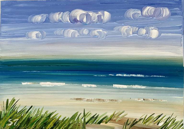 Summer Clouds West Sands St Andrews  SOLD - Sheila Fowler