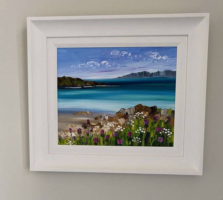 Thistles and beach Rocks Harris SOLD - Sheila Fowler