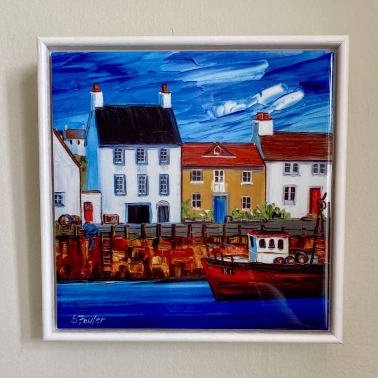 Red Boat Crail Harbour SOLD OUT - Sheila Fowler