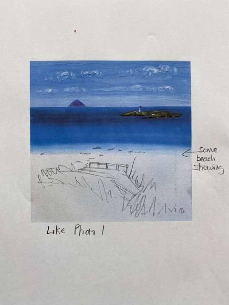 Path to Kildonan Beach  (click to  view commission stages) - Sheila Fowler