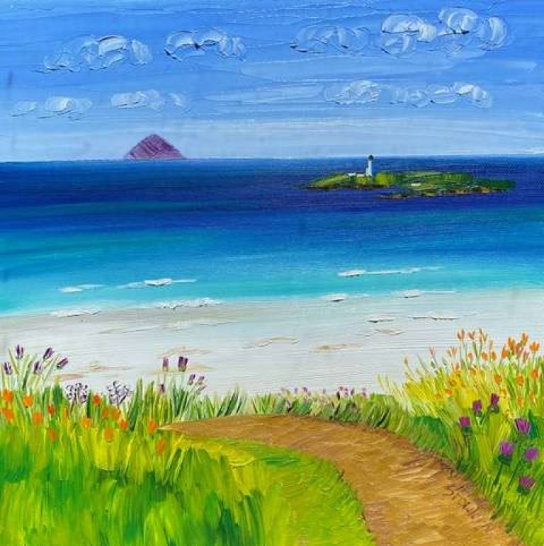 Path to Kildonan Beach  (click to  view commission stages) - Sheila Fowler