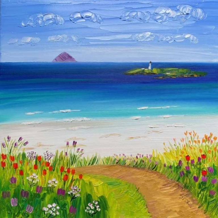 Path to Kildonan Beach  (click to  view commission stages) - Sheila Fowler