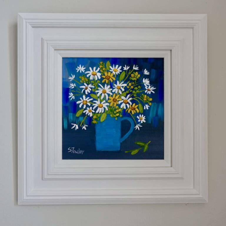 Daisies in Blue Jug - Sheila Fowler
