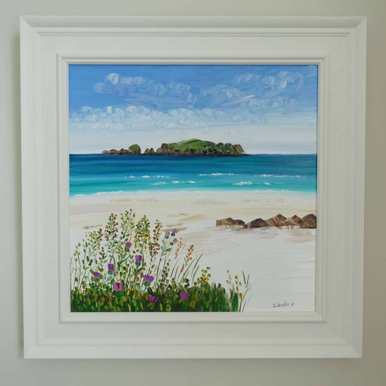 Wild Thistles Isle of Lewis (55 x 55cm) - Sheila Fowler