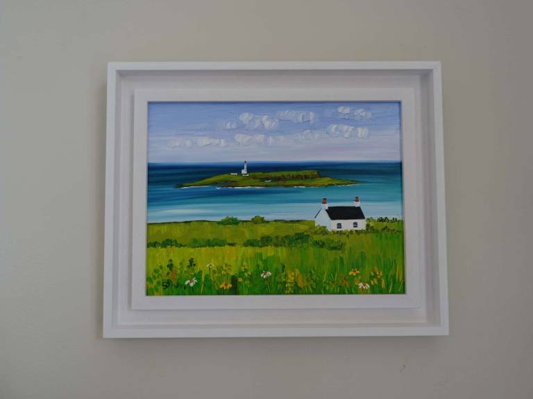 Pladda from Kildonan - framed 38 x 31cm - Sheila Fowler