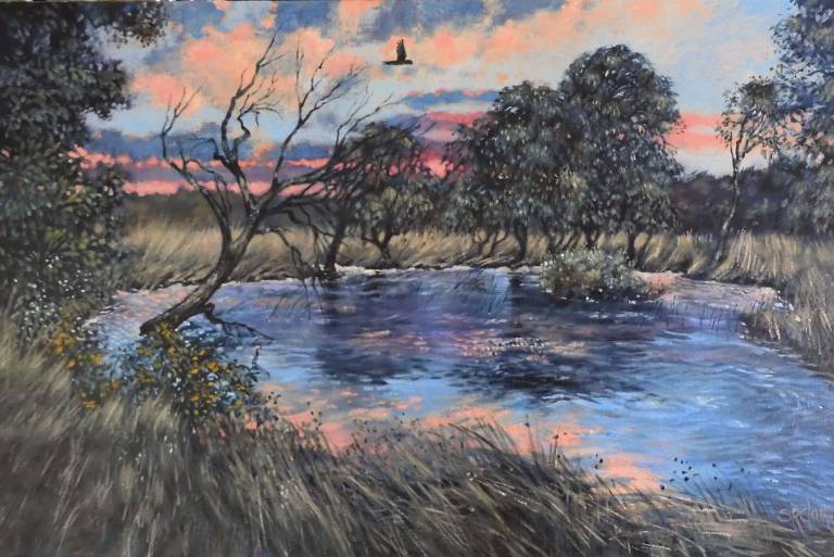 After the Floods, Creek at Evening - Stella Clarke