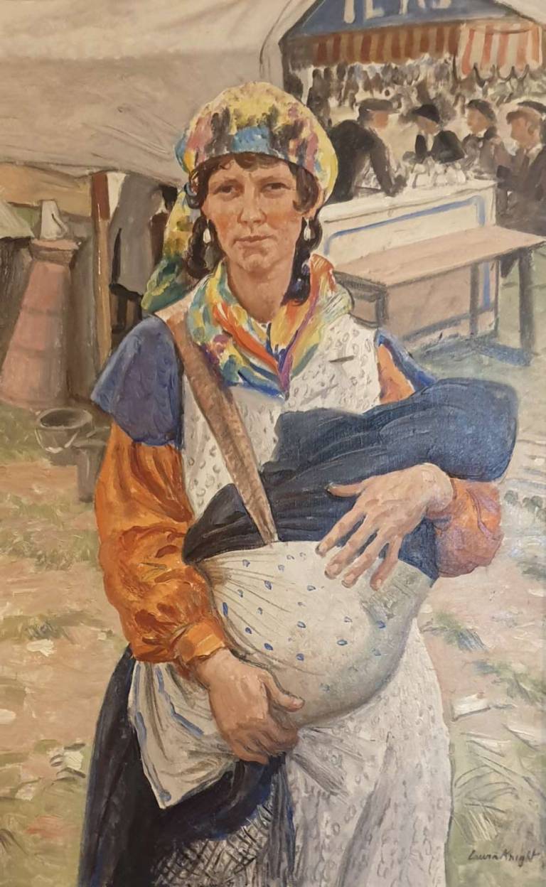 Dame Laura  Knight - Gypsy holding baby