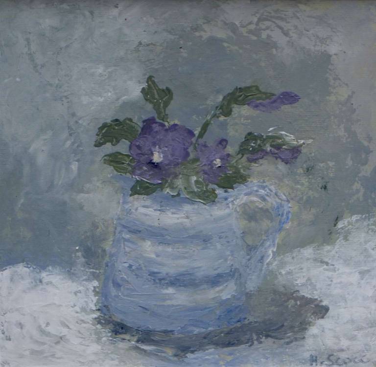 Jug with Mousehole violets - Helen  Scott