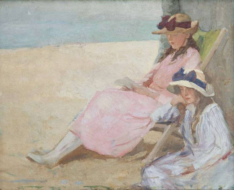 Charles Walter Simpson - Resting-on The Beach At St Ives