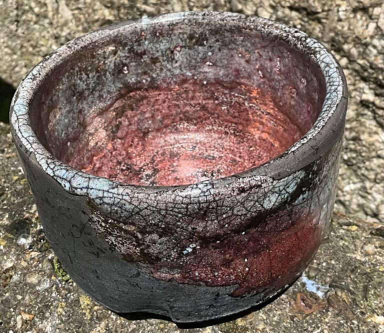 Essex Tyler : Pottery - Black and Copper Raku Bowl