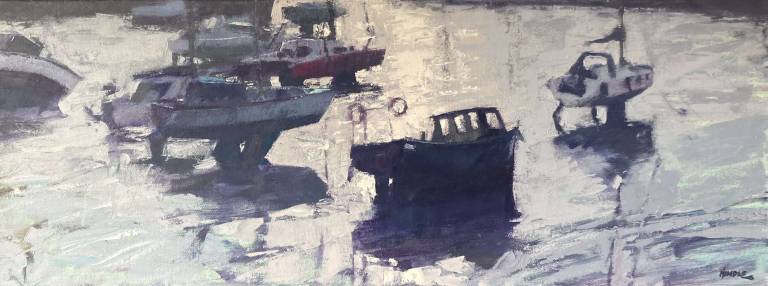 Mike Hindle - Boats at Low Tide, Penzance