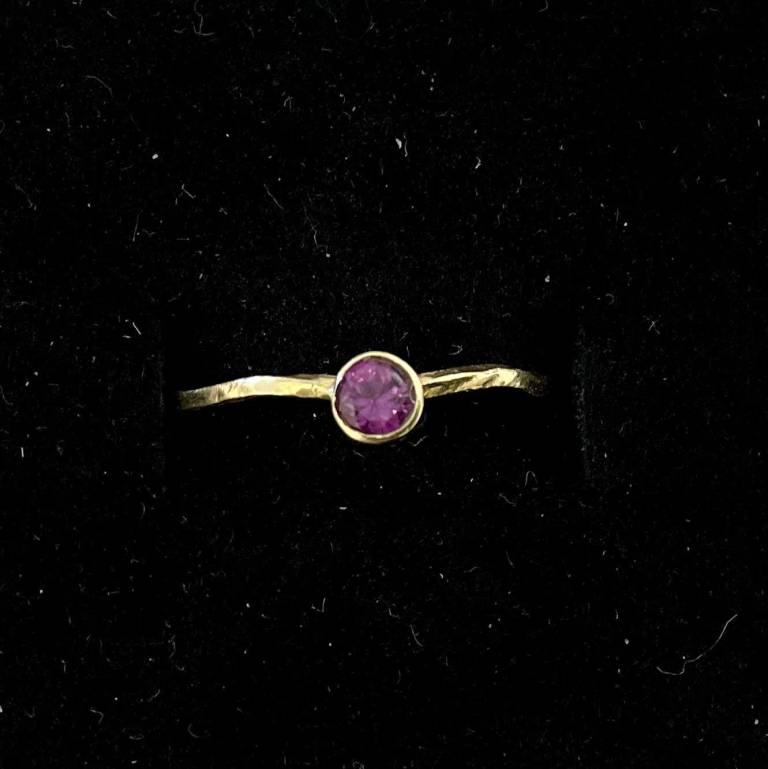 Clare Mason - Purple Sapphire 9 Carat Gold Wave Band