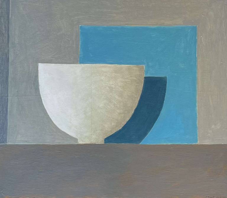 Philip Lyons - Small White Bowl (Blue & Grey)