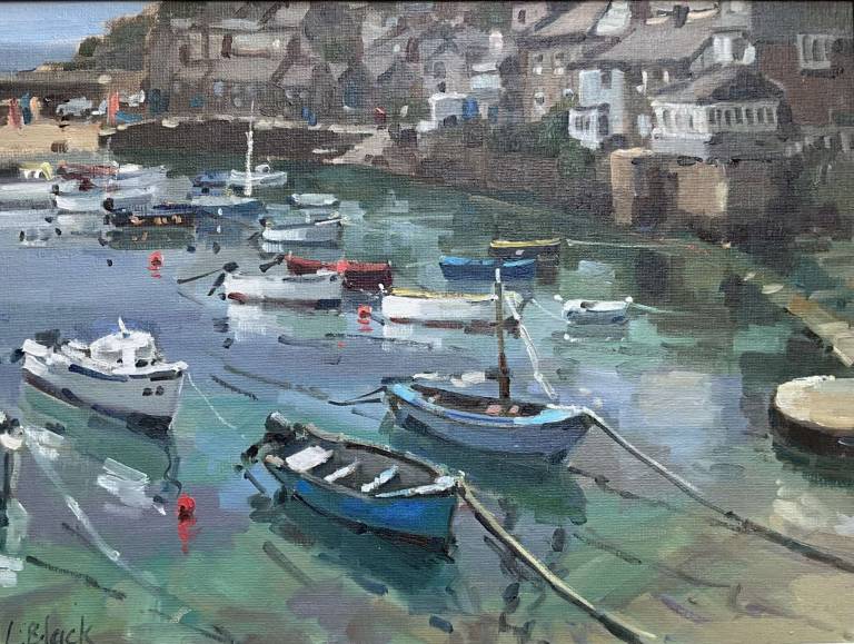 Lizzie Black ROI - Boats in the Harbour Mousehole