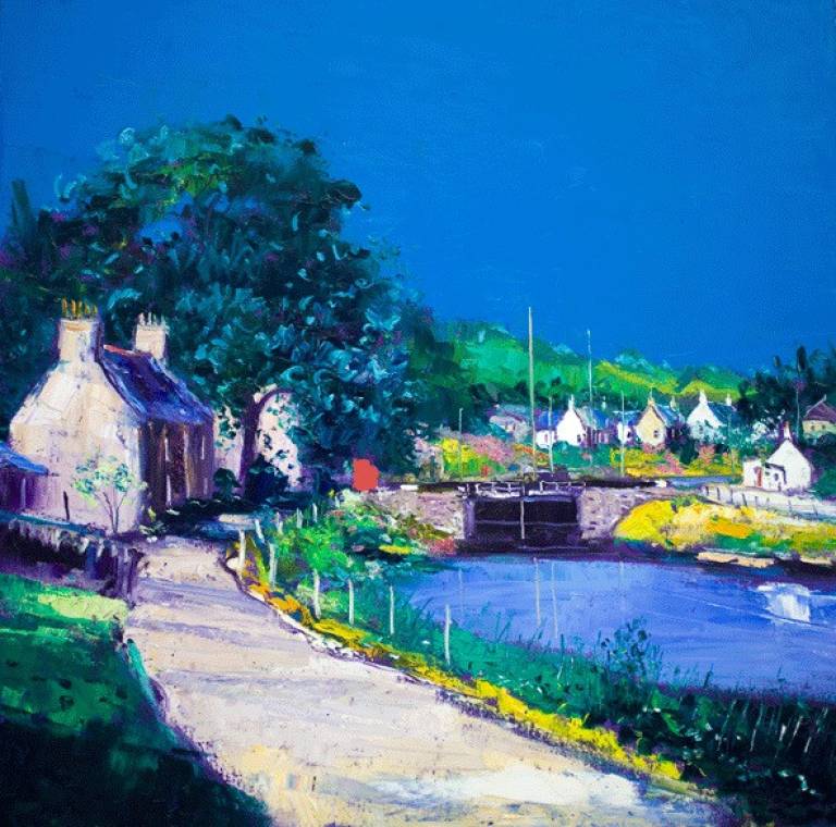 Summer at Lock 4 Crinan Canal - John Lowrie Morrison OBE