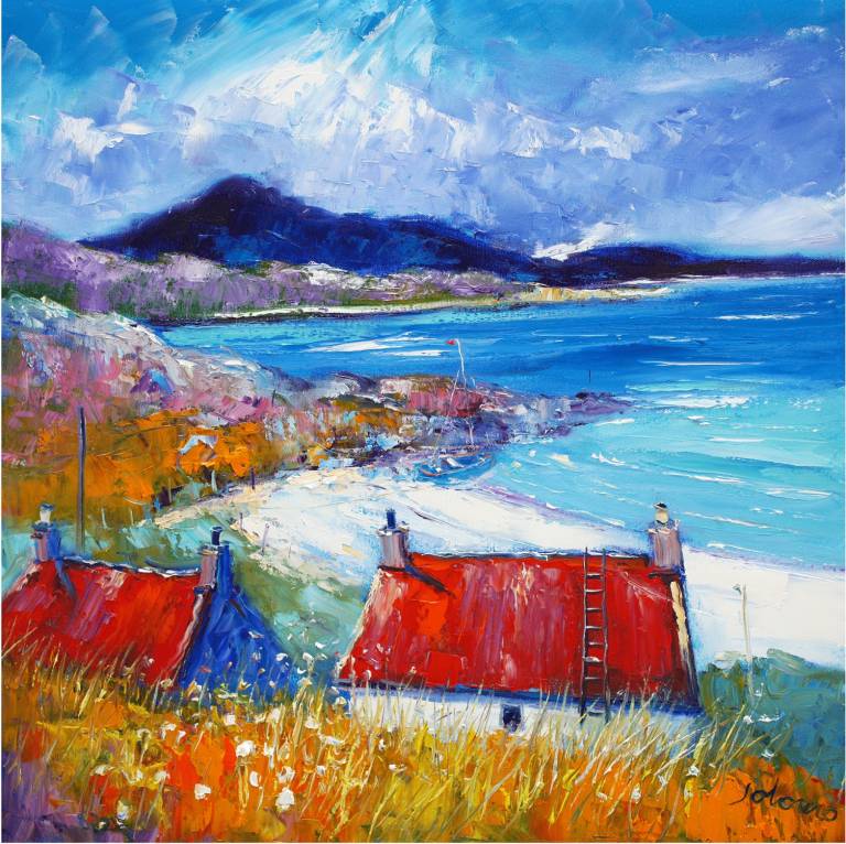 Red Roofs , Quiet Cove , Isle of Harris - John Lowrie Morrison OBE