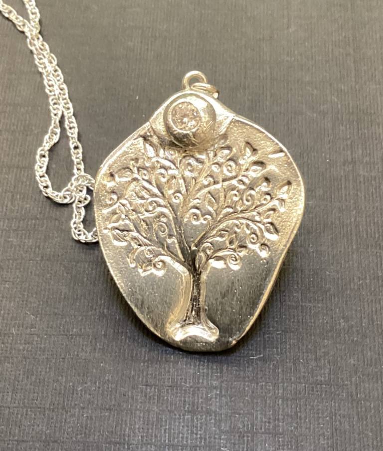 Tree pendant with zirconia - Lucy Jane Walsh