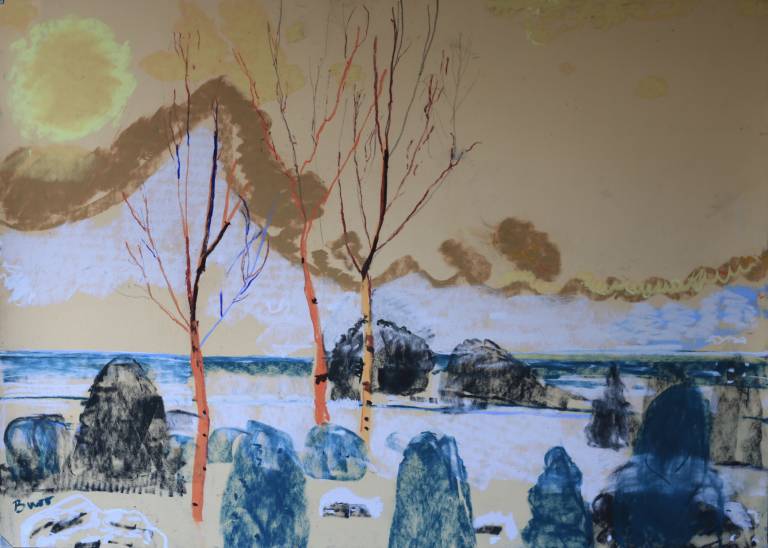 Birch Trees Glistening   SOLD - Lesley Burr