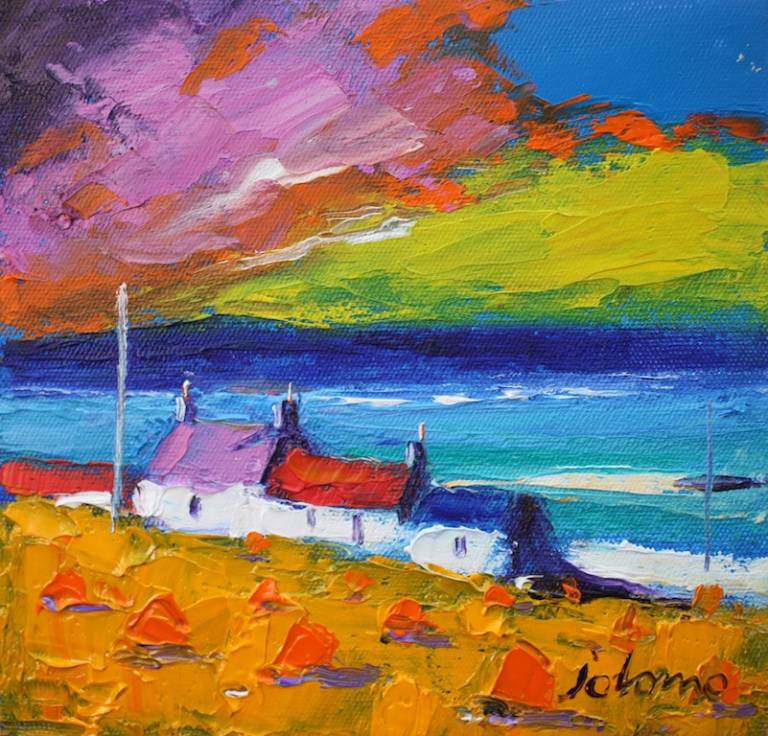 Morninglight on the haystooks Ardionra Isle of Iona   SOLD - John Lowrie Morrison OBE