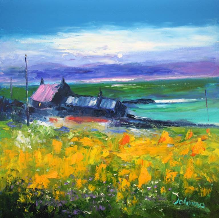 Night falls on the Ardrionra hayfield Iona      SOLD - John Lowrie Morrison OBE