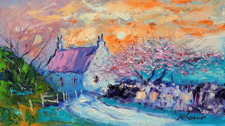 Spring blossoms Crinan                            SOLD - John Lowrie Morrison OBE