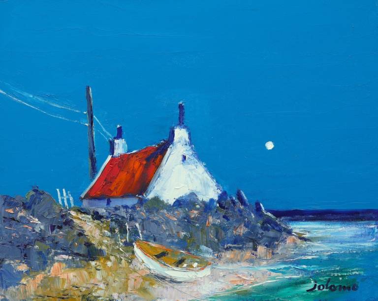 Beached boat Polacher South Uist                        SOLD - John Lowrie Morrison OBE