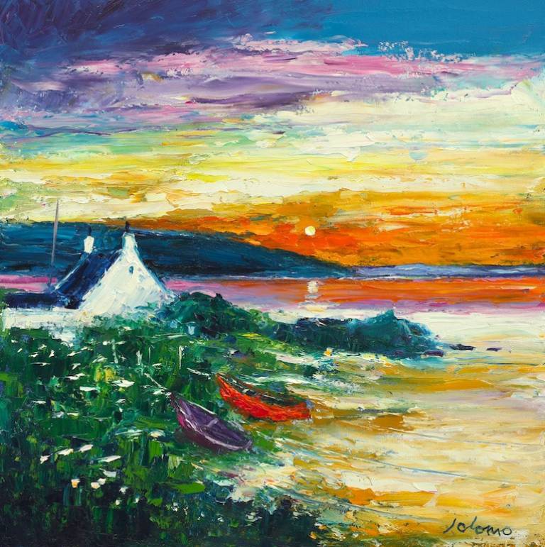 Beached boats Westport Kintyre - John Lowrie Morrison OBE