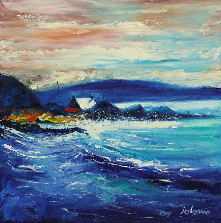 Big waves Westport Kintyre eveninglight - John Lowrie Morrison OBE