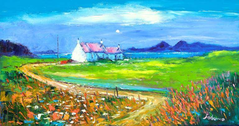 Isle of Gigha looking to the Paps of Jura - John Lowrie Morrison OBE