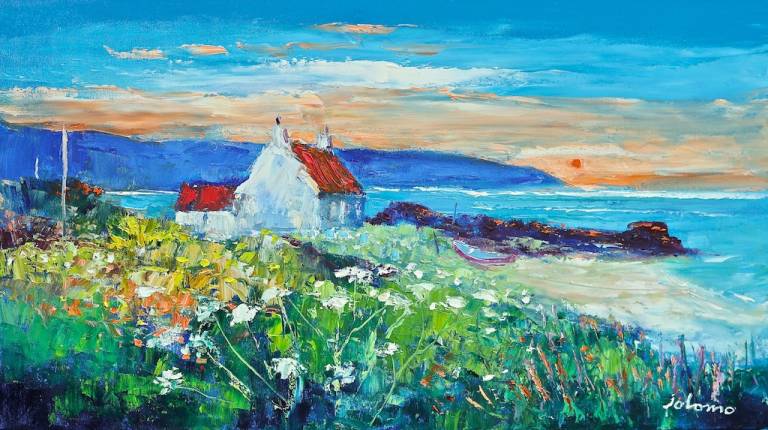 White wildflowers at Westport Kintyre - John Lowrie Morrison OBE