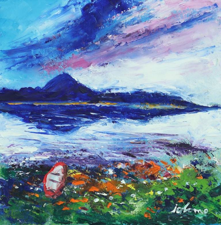A summer sunset over Carsaig Bay - John Lowrie Morrison OBE