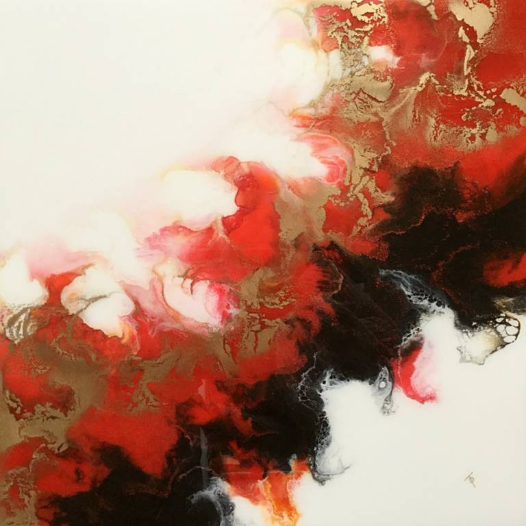Fusion Abstract Red & Black - SOLD - Tamsin Pearse