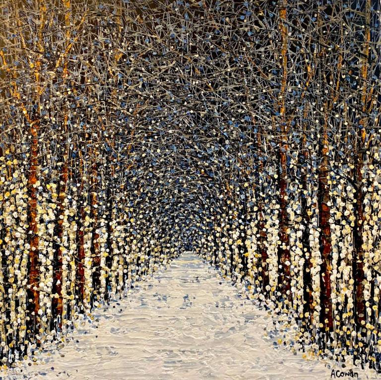 Alison Cowan - Moonlit Snowy Path