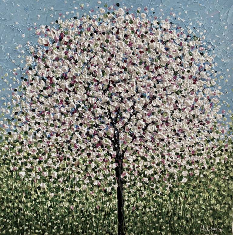 Single Blossom on Blue - Alison Cowan