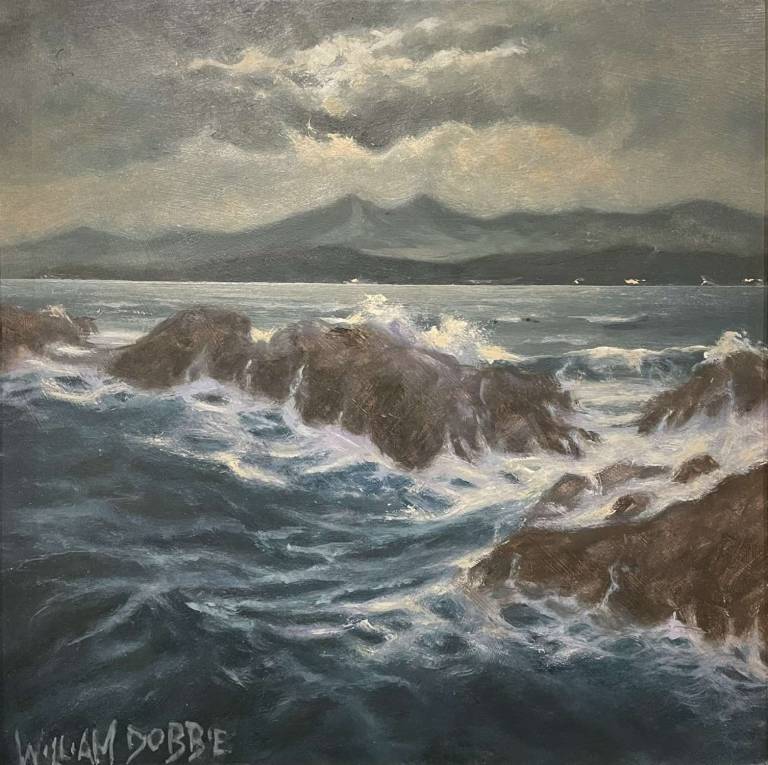 Skelmorlie Surf by Moonlight - William Dobbie