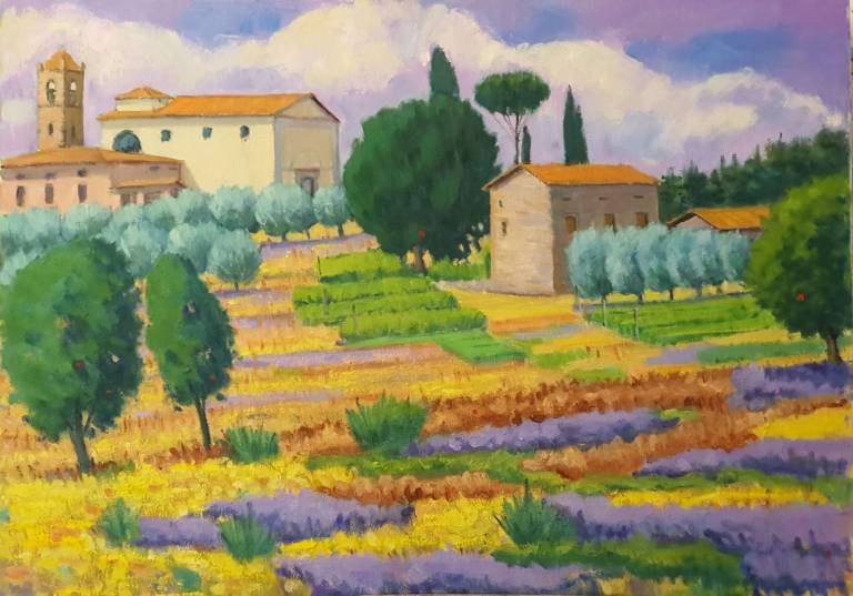 Emilio Fazzi - Fields Under San Michele