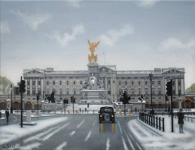 Snowy day at Buckingham Palace  SOLD - Ian Fifield