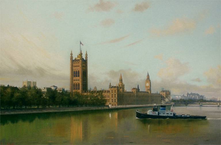 Late Afternoon, Houses of Parliament from Lambeth Bridge  SOLD - Ian Fifield