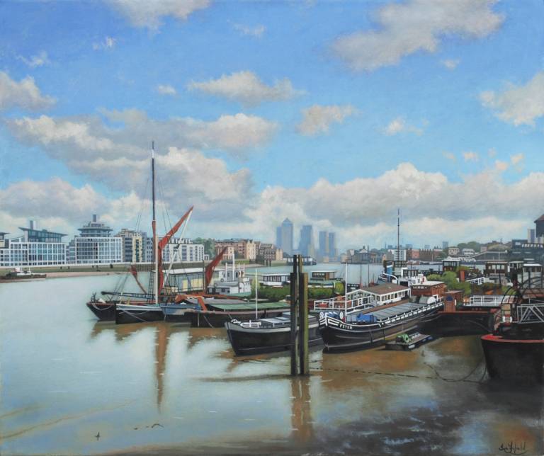 River Thames near Tower Bridge, Butler's Wharf  SOLD - Ian Fifield