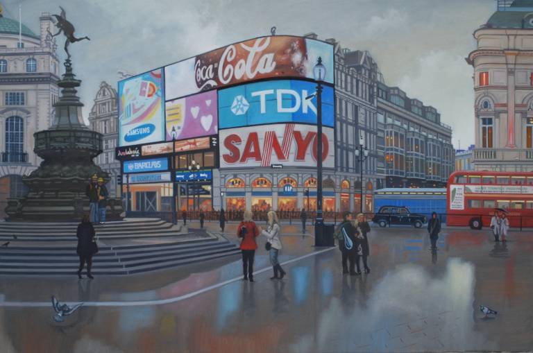 Piccadilly Circus on a Rainy Day 2  SOLD - Ian Fifield