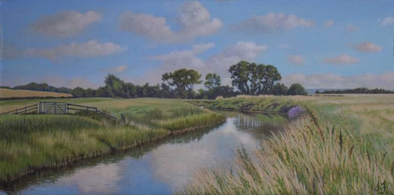 A Summers Day on the River Yeo in Somerset SOLD - Ian Fifield