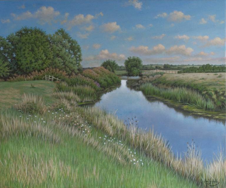 Sunny Day on the River Yeo, Somerset - Ian Fifield