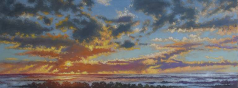 Mist and Sunset, Somerset - Ian Fifield