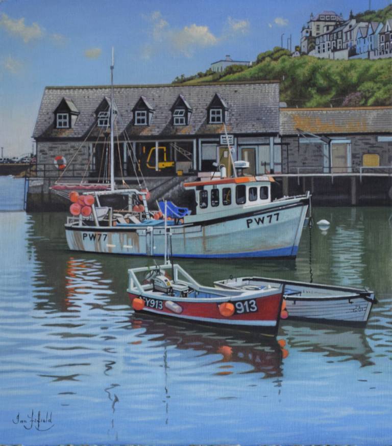 In the Harbour at Mevagissey, Cornwall II (Sold) - Ian Fifield