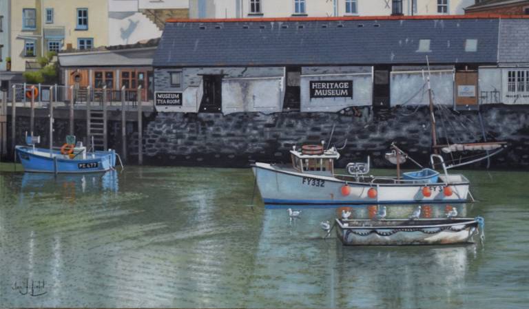 In the Harbour at Polperro, Cornwall SOLD - Ian Fifield