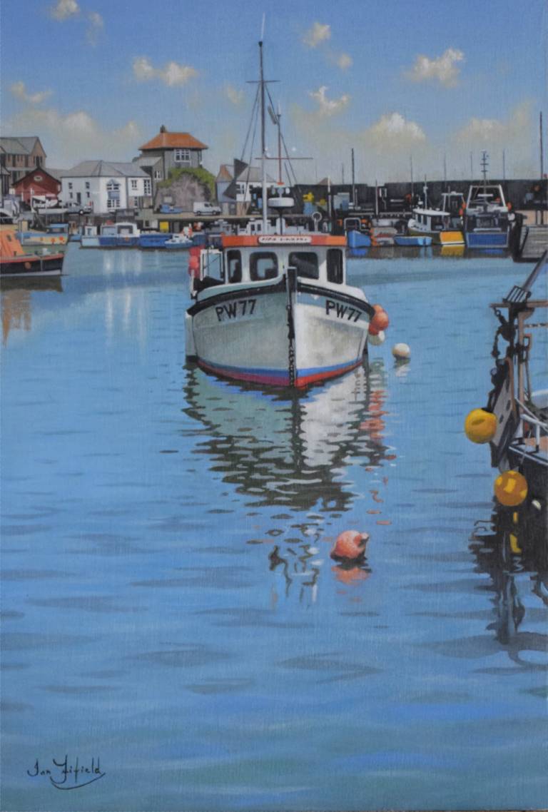 In the Harbour at Mevagissey SOLD - Ian Fifield