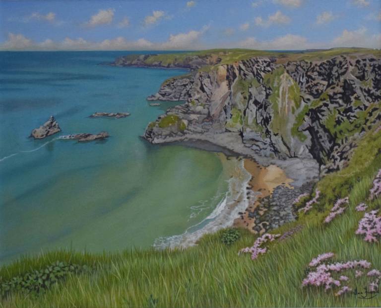 A View from the Coastal Path near Bedruthan Steps, Cornwall - Ian Fifield