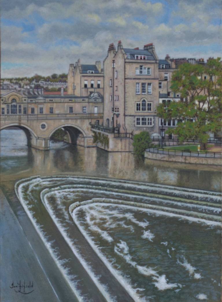 Overcast Day at Pulteney Bridge, River Avon, Bath SOLD - Ian Fifield