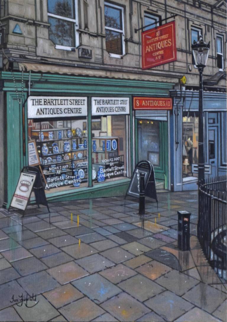 Rainy Day in Bath, A Bartlett Street Scene - Ian Fifield