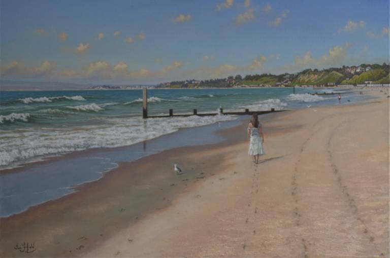 A Walk Along the Beach, Bournemouth (SOLD) - Ian Fifield